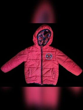 3T Spider-Man Red Hooded Puffer Jacket